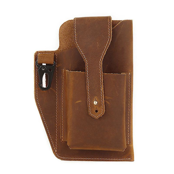 Udendørs Sport Løb Dobbelt Mobiltelefon Lommer Pung Bælte Taske Universal Mobiltelefonholder Til Dark Blue material - Vegan Leather