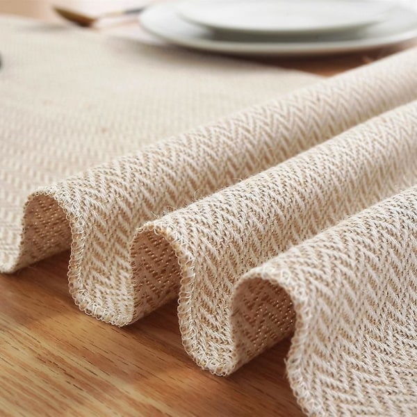 Jute Lin Burlap Rustikk Vevd Duk med Frynser for Julebord Hjemmefest Dekor