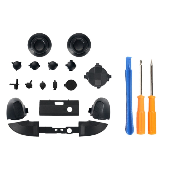 Udskiftningssæt til Xbox Series X controller LB RB bumpers trigger knapper guide knap med skruetrækker spil tilbehør Black