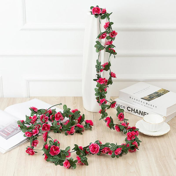 250cm Ros Konstgjorda Blommor Julgirlang För Bröllop Hem Rum Dekoration Vår Höst Pink 2