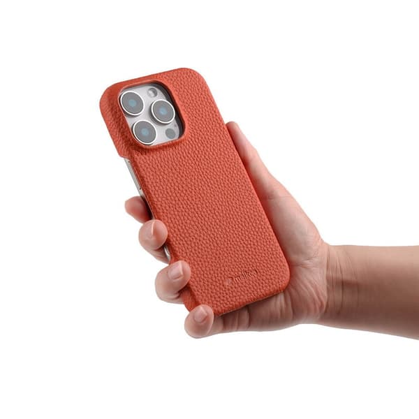 MELKCO Mobilcover til iPhone 16 Pro Ægte Læder PC MagSafe - Orange 100