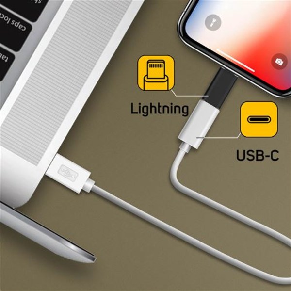 IPhone til USB-C Opladnings- og Synkroniseringsadapter - Sort