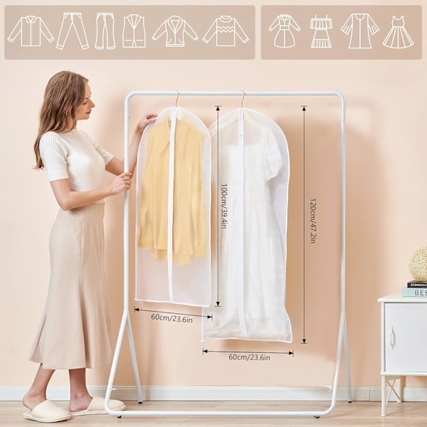 12 stk klesbeskyttere, dress-/garderobebeskyttere, sammenleggbare beskyttere ▏