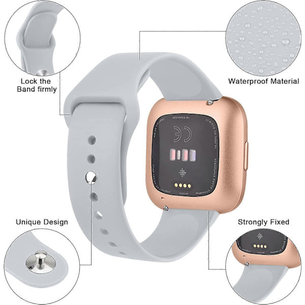 [LCS] Remme til Fitbit Versa 2 Remme, Klassisk Silikone Justerbar Erstatningsrem til Fitbit Versa 2/Fitbit Versa Lite/Fitbit Versa Color 2