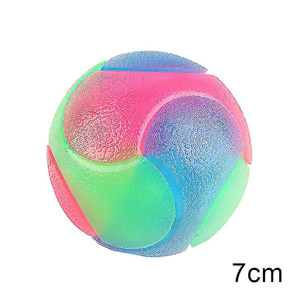 1 st LED Lysande Hundbollar Blinkande Elastisk Boll LED Molarboll Glödande Boll Husdjur Färg Ljusboll 7cm