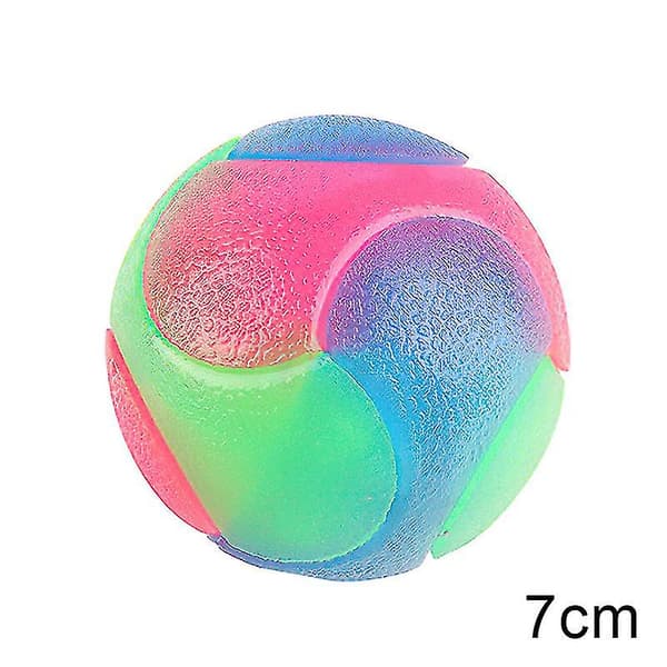 [LCS]1 stk. LED-lysende hundebolde, blinkende elastisk bold, LED-molarbold, glødende bold, kæledyrsfarvet lysbold 7cm
