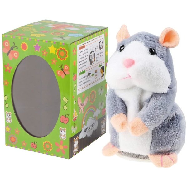 Talande hamster gosedjur, upprepar vad du säger roliga barnleksaker, talande inspelnings gosedjur interaktiva leksaker för, födelsedagspresent barn tidig inlärning Brown