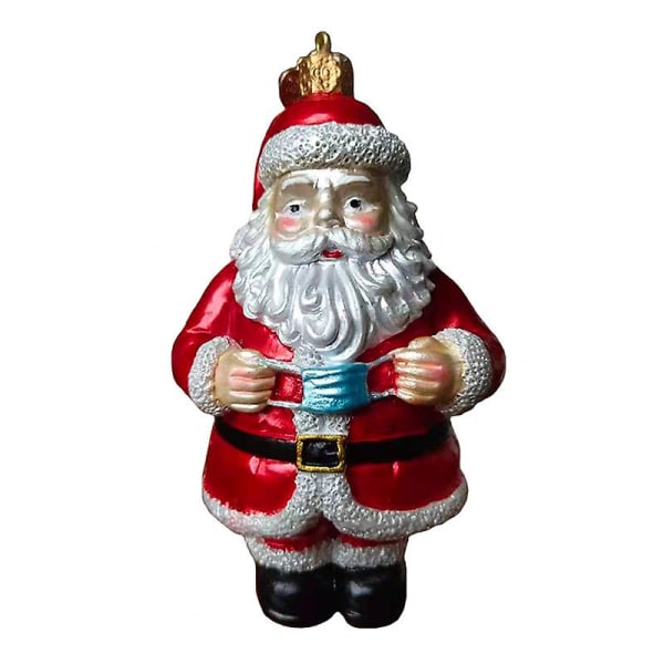 Julgransprydnader: Sortiment av jultomtar, munblåsta glasornament för julgranen SET3