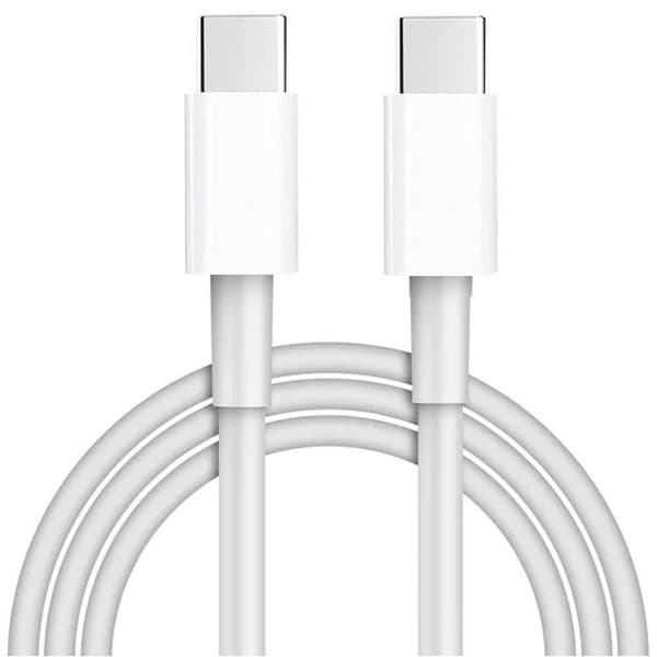 2-pakning 2 m hurtigladekabel USB-C til USB-C-kabel hvit White Vit