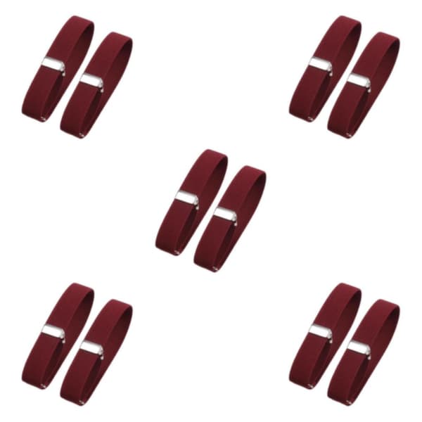 [LCS]1/2/3/5 2 stk. mote skjorteermer for menn, elastisk rød 2x32cm 5Set Red 2x32cm