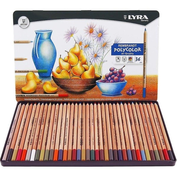 36 Väriä Polycolor Väriliitukynäsetti Piirustuskynät Väriliidut Väriliidut Taidetarvikkeet