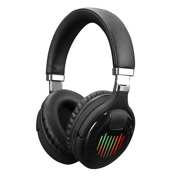 True Wireless Headset 3d Stereo Bluetooth Headset Vikbara spelhörlurar med mikrofon Fm Tf-kort brusreducerande hörlurar Black