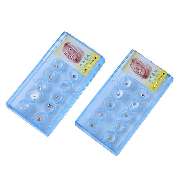 Krystal Tand Ornamenter Smykker Dental Oral Tænder Ædelstene Blue