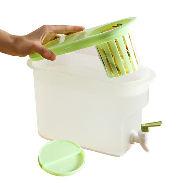 3,9L kylskåp kallvattendispenser med kran, stor kapacitet, högtemperaturbeständig plast, grön