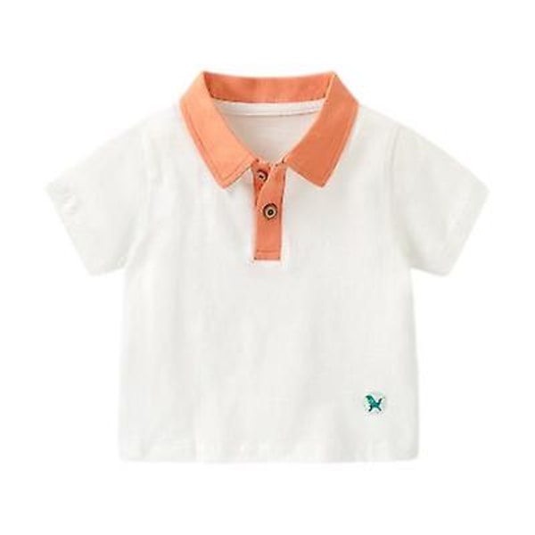 Baby Kortärmad T-shirt Pikétröja Print Top White 80cm