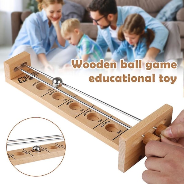 Träbollleksak Skjut Månen Spel Desktop Nostalgi Balansering Brädspel Pedagogisk leksak för bar