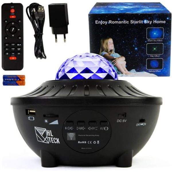 LED Lerretsprosjektor Dingfly Bluetooth nattlys roterende 10