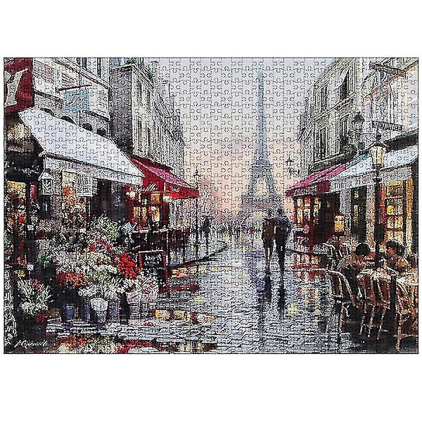 1000 brikker Paris Blomstergade Puslespil DIY Legetøj Samling Billeddekoration