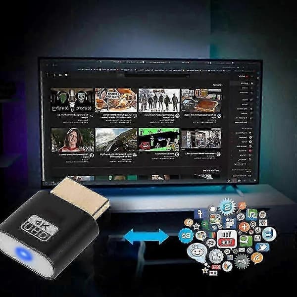 Trådløs HDMI Streaming Adapter til TV - 4K Plug & Play Enhed med Trådløs Skærmunderstøttelse
