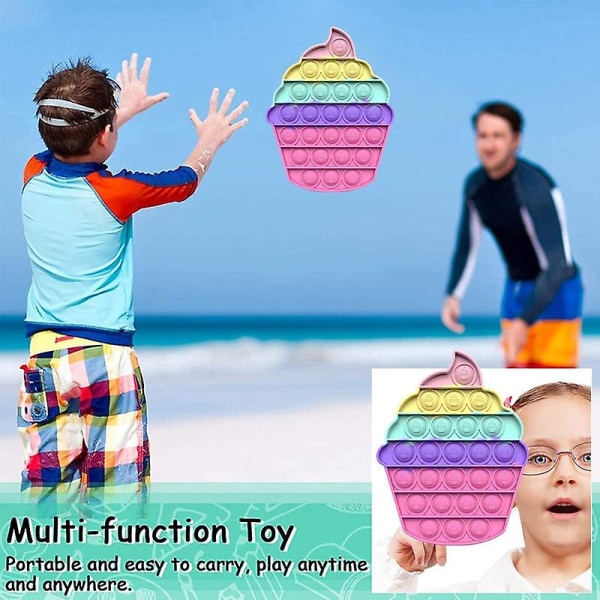 Stressreliever Silikon Bubble Popper Soft Squeeze Toys - Icecream Rainbow