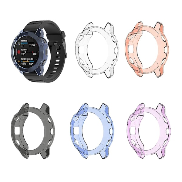 TPU-suojakotelo kelloon Garmin Fenix6 Fenix6s Fenix6x Pro -malleille Fenix 6s/6s transparent black