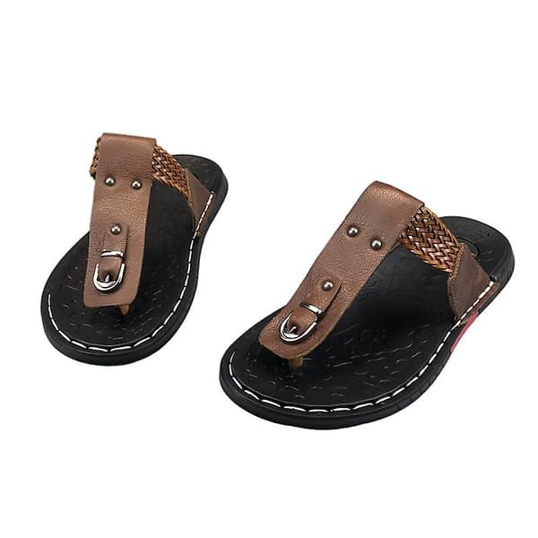[LCS] Herr Läder Casual Flip Flops Andningsbara Sandaler Tide 40