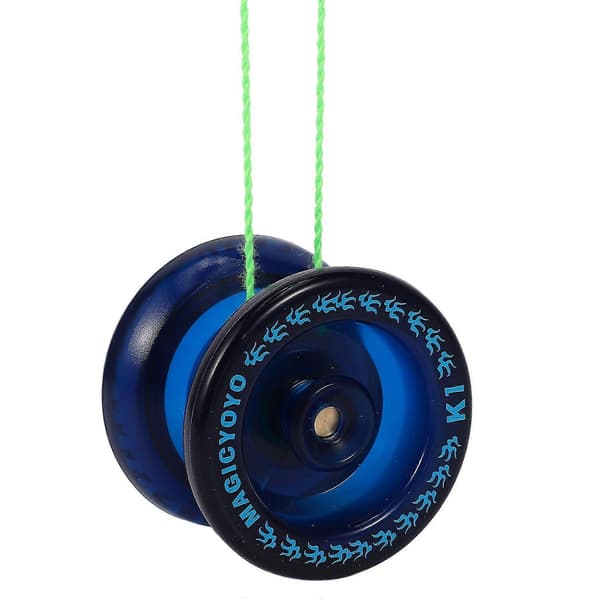 K1 Yoyo-boll (ABS, blå) + 5 strängar + handske, stor cool presentleksak för barn och vänner