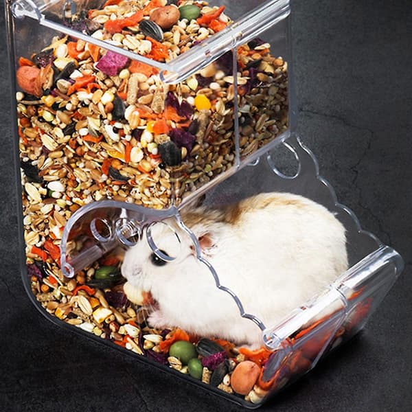 [LCS] Akryl Hamster Foderautomat Automatisk Dispenser Beholder Foderautomat Kompatibel med Små Kæledyr B