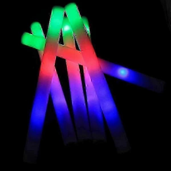 60 stk. RGB LED-skumstave til fest, lyser i mørket. 60pcs Pink