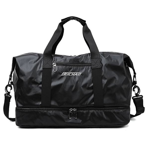 Resväska Duffel Bag Gymväska Vattentät Nylon Sport Handväska Kvinnor Yoga Simväska Pearl Black