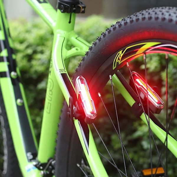 5 Tilan Kaksivärinen Superkirkas Polkupyörän LED-takavalo USB Ladattava Lamppu Red   White