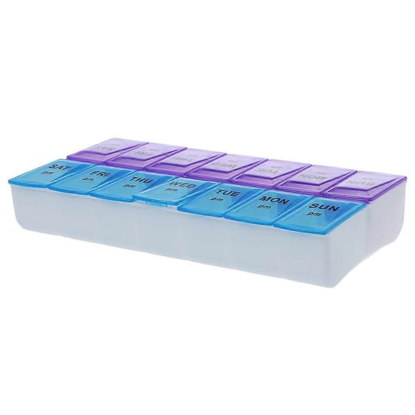 Syv Dages AM & PM Pille- og Tablet Opbevaringsboks med 14 rum 31 Plastic