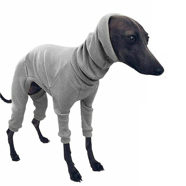 Vinter Dog Coat Jacka Tight Dog Hoodie Dog Jumper Sweater för Greyhound Whippet Black 4XL