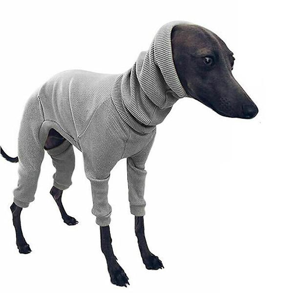 Vinter Hundefrakke Jakke Tætsiddende Hundehættetrøje Hundetrøje Sweater til Greyhound Whippet Gray 3XL