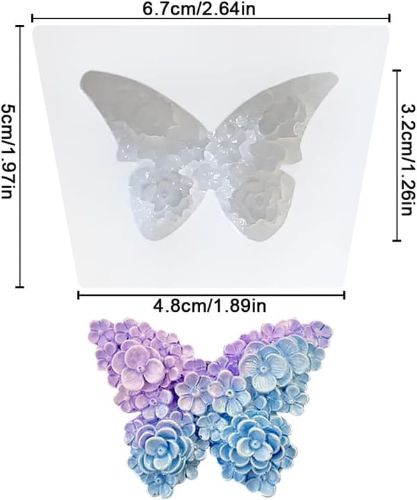 [LCS]3D Blomster Sommerfugl Silikoneforme Epoxyharpiksforme Blomster Sommerfugl Lysforme til Lysfremstilling Silikoneform til DIY Duftende