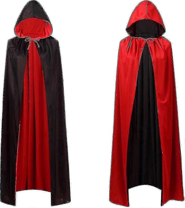 Vendbar kappe til voksne og børn, påske Halloween julekappe udklædning vampyr heks troldmand rollespilskappe