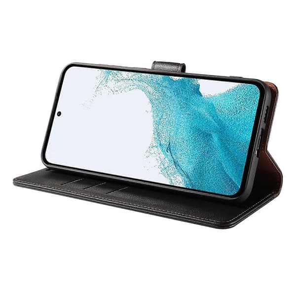 Magnetiskt RFID-skyddande plånboksfodral i läder för Samsung Galaxy A36 5G - Svart Multicolor Blue