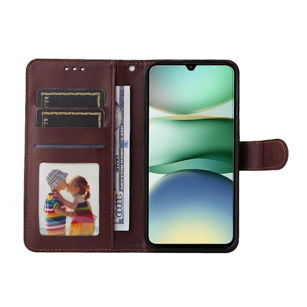 Plånboksfodral i PU-läder med stativ och härdat glas för Xiaomi Redmi A5 4G (173,3 mm) Red