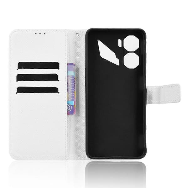 Kompatibel med ZTE nubia Neo 3 5G Läderplånboksfodral med rem Diamanttextur Mobilskal White