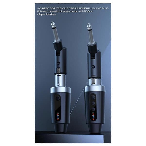 2X Nyt XLR-adaptersystem Trådløs Mikrofon Sender Modtager til Dynamisk Mikrofon Guitar Aud