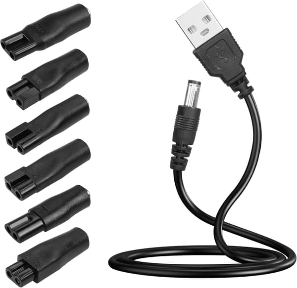 [LCS]5V 6 stk, 1M USB-oplader til elektriske hårklippere, barbermaskiner, bil