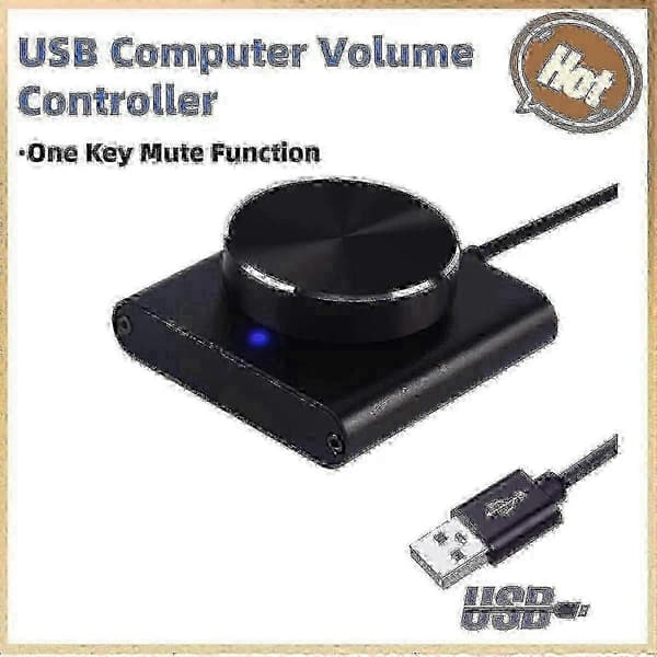 USB Volumkontroll Tapsfri PC Datamaskin Høyttaler Volumkontroller Knappjustering Digital Kontroll med Walkbee