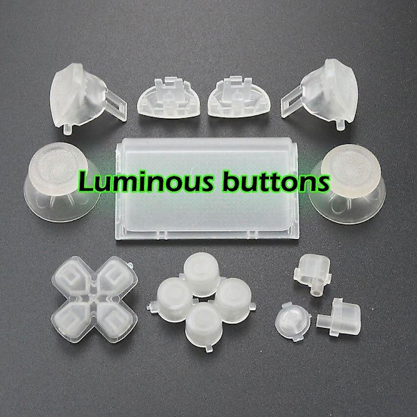 Yuxi komplett set joysticks dpad r1 l1 r2 l2 riktningsknapp abxy knappar jds 040 jds-040 Kompatibel med Sony PS4 Pro Slim-handkontroll Luminous
