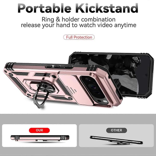 [LCS]Skjutbart Camshield-hållarfodral för telefon Rose Gold For Google Pixel 10 Pro XL