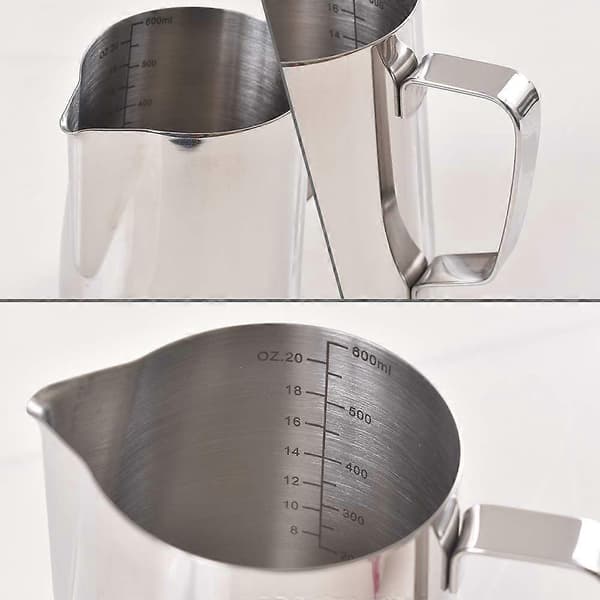 Espresso-dampkander 20 OZ / 600 ml, mælkeskummer i rustfrit stål med måleskala