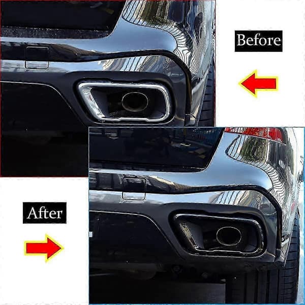Udstødningslyddæmperafdækning til BMW X5 G05 2021 2022 tilbehør i rustfrit stål Black
