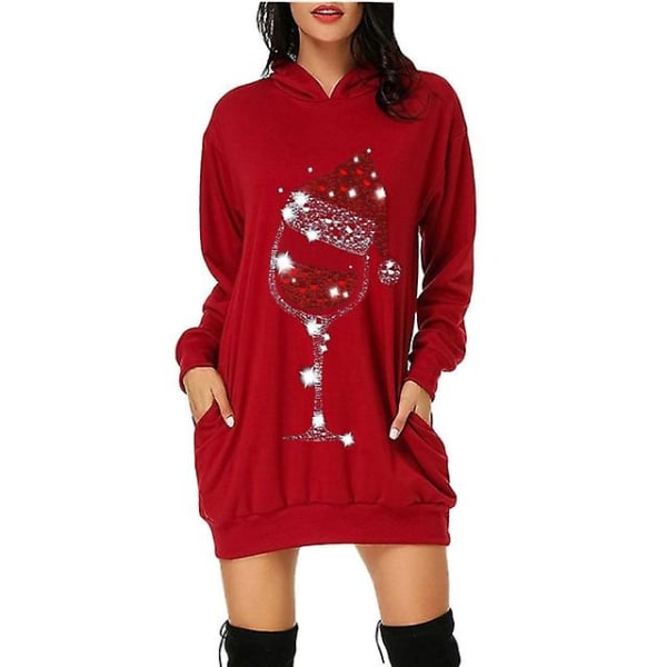 Julegenser Kjole Lomme Hettegensere Dame Topper Pullover Tegneserie Morsomme Gensere For Dame Casual Pullover Høst L