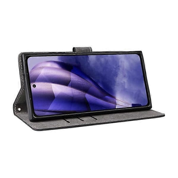 [LCS] Kompatibelt för HMD Skyline Plånboksfodral ID PU Läderfodral Ställ Black