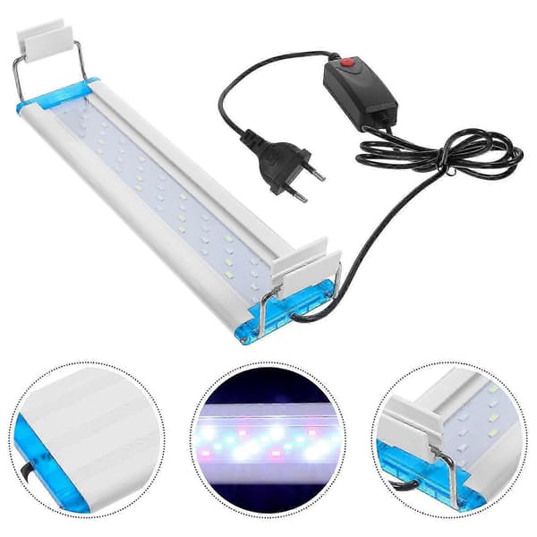 Akvarielys Akvarium LED-lampe for fisketank justerbar hvit
