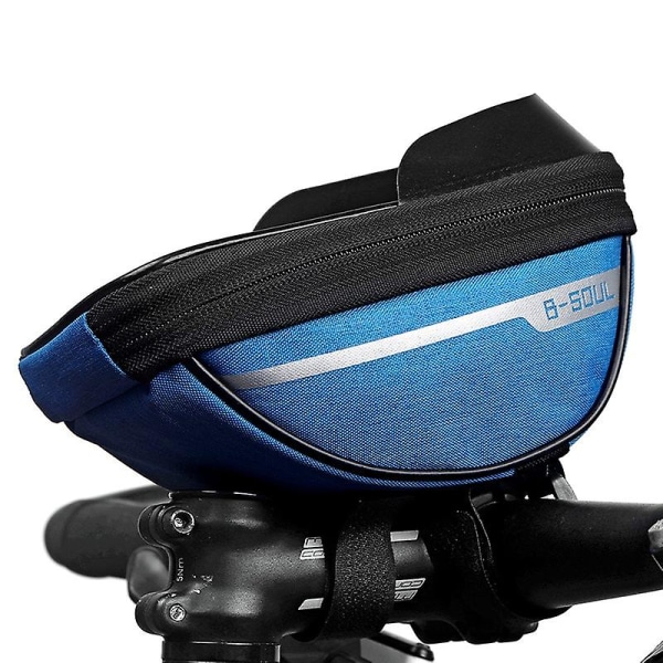6,3 tums pekskärm cykelväskor, head Tube Telefonhållare för cykel, vattentät Mtb Cykeltelefonväska Blue